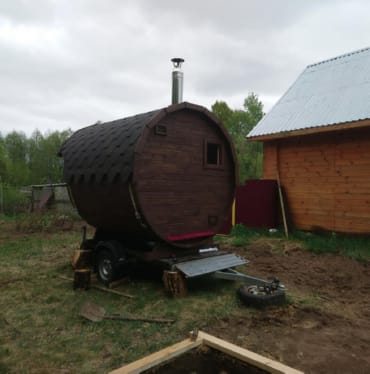 Монтаж бани-бочки №413 от 23.04.2021 в Истре